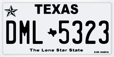 TX license plate DML5323