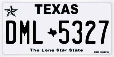 TX license plate DML5327