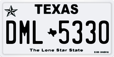 TX license plate DML5330