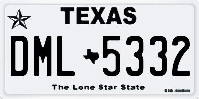 TX license plate DML5332