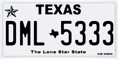 TX license plate DML5333