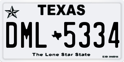 TX license plate DML5334