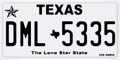 TX license plate DML5335