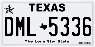 TX license plate DML5336