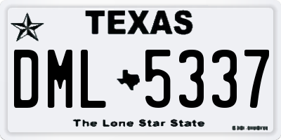 TX license plate DML5337
