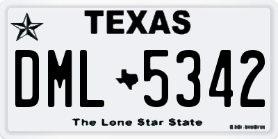 TX license plate DML5342