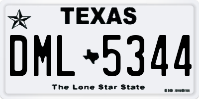 TX license plate DML5344