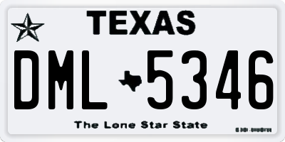 TX license plate DML5346