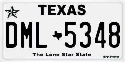 TX license plate DML5348