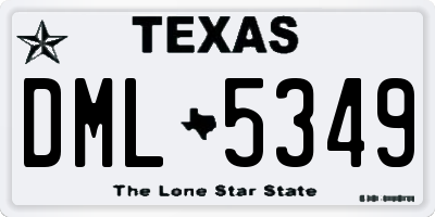 TX license plate DML5349