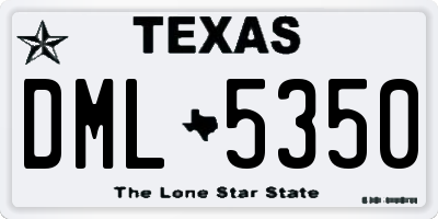 TX license plate DML5350
