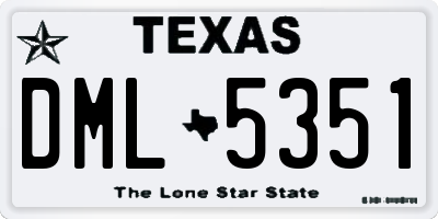 TX license plate DML5351