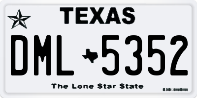 TX license plate DML5352