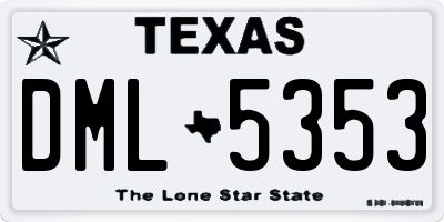 TX license plate DML5353