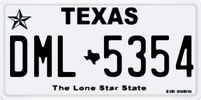TX license plate DML5354