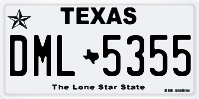 TX license plate DML5355