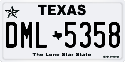 TX license plate DML5358