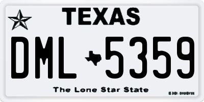 TX license plate DML5359