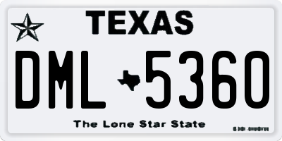 TX license plate DML5360