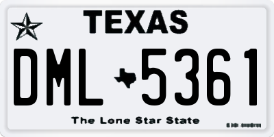 TX license plate DML5361