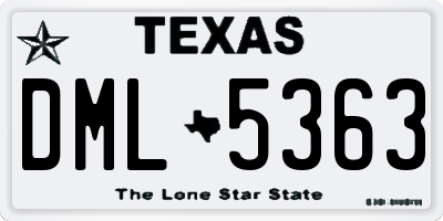 TX license plate DML5363