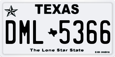 TX license plate DML5366