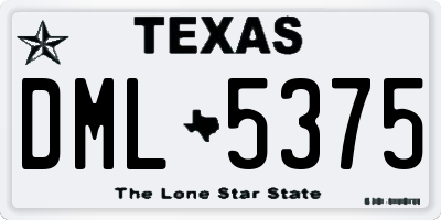 TX license plate DML5375