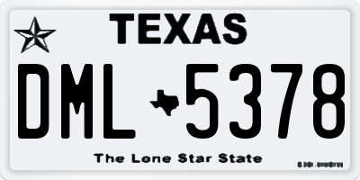 TX license plate DML5378