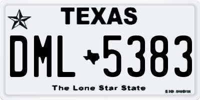 TX license plate DML5383