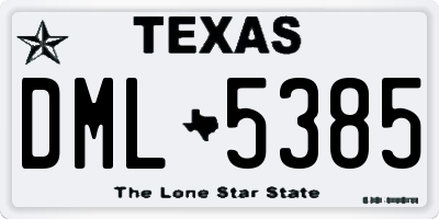 TX license plate DML5385