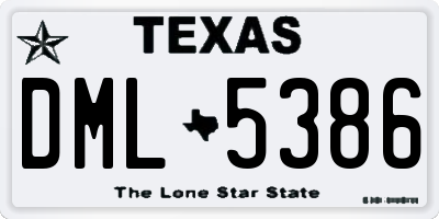 TX license plate DML5386