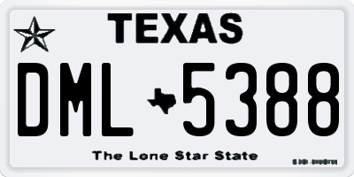 TX license plate DML5388