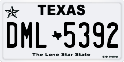 TX license plate DML5392