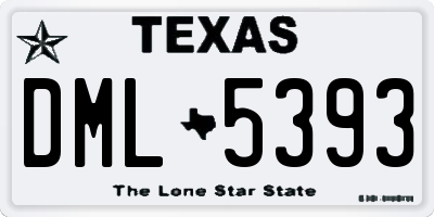 TX license plate DML5393