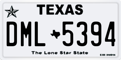 TX license plate DML5394