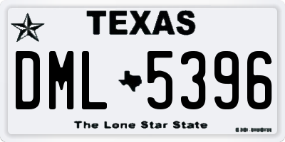 TX license plate DML5396