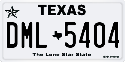 TX license plate DML5404