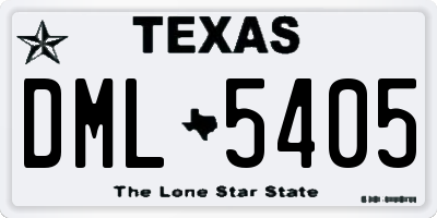 TX license plate DML5405