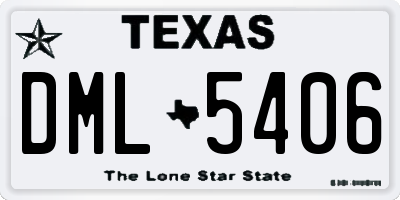 TX license plate DML5406
