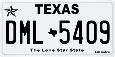 TX license plate DML5409