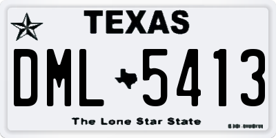 TX license plate DML5413