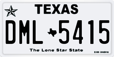 TX license plate DML5415