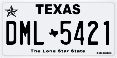 TX license plate DML5421