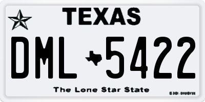 TX license plate DML5422