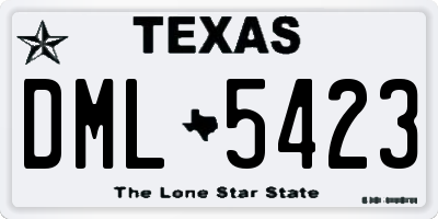 TX license plate DML5423