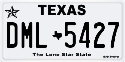 TX license plate DML5427