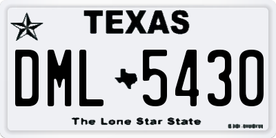 TX license plate DML5430