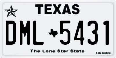 TX license plate DML5431