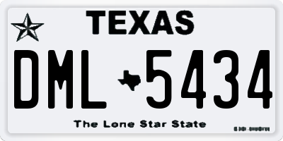 TX license plate DML5434