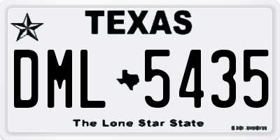 TX license plate DML5435
